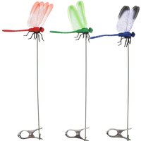 3 Pcs Simulation Dragonfly Clip Bug Deterrent Pole Clips Ons Outdoor Garden Statues Three Piece Suit
