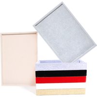 1 Pc Velvet Jewelry Display Tray Ring Earring Storage Tray Jewelry Display Box Necklaces Bracelets Organizing Box Storage Plate