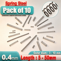 10pcs/Lot Wire Dia 0.4mm Compression Spring Steel OD 3mm - 10mm Length 5mm To 50mm Small Pressure Springs