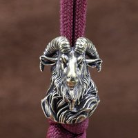 Orc Warrior Head Brass Knife Beads EDC DIY Paracord Woven Bracelet Lanyard Pendant Accessories Outdoor Tool Hanging Charms