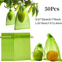 Reusable Fruit Insect Proof Drawstring Bags Plants Protection Mesh Bags Pest Barrier Covers for Fruit Trees Home Garden Supplies