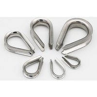 20 Pieces 2mm 3mm 4mm 5mm 6mm 8mm 10mm Marine Grade 316 or 304 Stainless Steel Cable Wire Rope Thimble Rigging Clamp