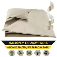 6m/4m/2m Faraday Fabric & Tape Kit – Conductive Nickel Copper Material Blocks RF Signal WiFi 5G Bluetooth GPS RFID EMF DIY