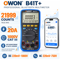 OWON – cyfrowy multimetr Bluetooth B33 Plus, zakres pomiarowy 4000/6000/21999, prawdziwe RMS, modele B35T+/B41T+, rejestrator danych offline, tester AC/DC.