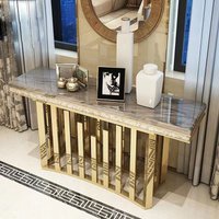 Modern Luxury Gold Leg Stainless Steel for Console Table White Marble Console Table for Living Room Lobby