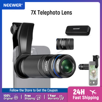NEEWER 7X Telephoto Lens with Phone Camera Lens Clip, Detachable 10X Macro for Phone Cage/Case Compatible with iPhone Samsung