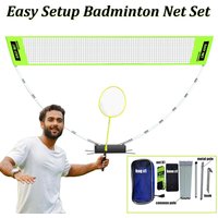Portable Badminton Net Set Instant Setup Net Set With Assemble Tools and Carry Storage Bag for Beach Park Picnic Outdoor Games