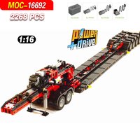 MOC-16692Classic RC Low Flatbed Trailer Building Block Creative Model-2668PCS Educational and Stress-Relieving Toy Creative Gift