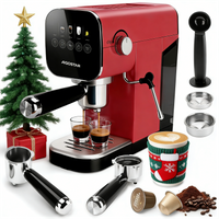 Aigostar Espresso Siebträgermaschine, Kompatibel mit Kapseln und Gemahlenem Kaffee, 20 Bar, Digitales Touchpanel, 1/2 Tassen, Espressomaschine mit Mil