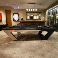 Solid Wood Grain 7ft/8ft/9ft Snooker & Billiards Table with New Color-Blocked Design Slat Cushion Material for Pool Sports