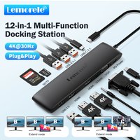 Lemorele tc97 usb hub usb 3,1 dock station usbc zu dual hdmi 4k 10gpbs typ-c 100w adapter vga usbc 3,1 für macbook windows