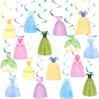 Princess Party Decorations Banner Garland Hanging Swirls for Girl Princess Tea Party Supplies