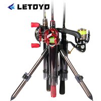LETOYO 300 530 Portable Fishing Rod Support Tripod Fishing Lure Box Rod Stand Barrel Holder Pole Bracket Accessories Tools