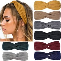 Vintage Suede Soft Cross Knot Elastic Headband for Women Girls Summer Soild Color Turban Bandanas Hair Bands Hair Accessories