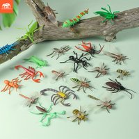 22pcs Realistic Insect Animals Model Toys Set - Educational Miniature Figurines with Butterfly, Mantis, Spider, Bee, Scorpion, a