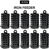 10pcs Iron Fishing Feeder Cage, Fishing Lure Holder & Sinker, Fishing Trap Bait Cage, Fishing Tackle Accessories
