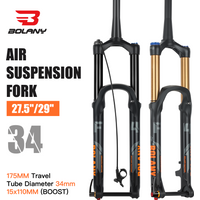 BOLANY Bike Suspension Fork 175mm Travel MTB Fork XC DH AM Down Hill Thru Axle Boost Fork Bicycle Rebound Adjustment Suspension
