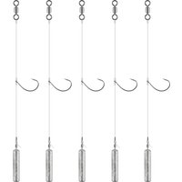 5pcs Drop Shot Rig with Fishing Weight Sinker 3.5g-10g Surf Fishing Rig Texas Rig for Swimbaits Soft Plastic Lure Worm Grubs