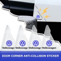 2pcs Silicone Car Door Corner Protector Anti-Collision Scratch Emblem for VW Golf Amarok T5 Phaeton ID3 Tiguan T-Cross GTI