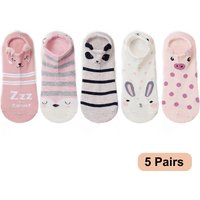 5 pairs women cotton socks stereoscopic Cute Animal Female Kawaii Cat With Dog Summer Short Socks Women Casual Soft Funny Socks