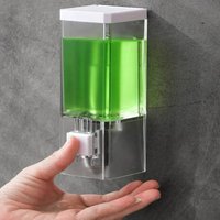 Wall Mounted Manual Press Soap Dispenser Punch-Free Traceless Installation Transparent Disinfectant Bottle for Bathroom
