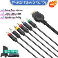 Quality Image TV Output Cable For PS3 For PS3 Slim Component AV Cable For PS2 1.8M Video Audio Cable Game Accessories