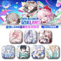 1Pc Honkai: Star Rail Phainon Aventurine Evanescia Cute Square Cartoon Brooch Anime Cosplay Lapel Pin Badge Kawaii Costume Gift