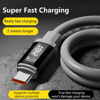 PD240W Type C Super Fast Charging Cable For Samsung Xiaomi Huawei Honor LED Digital Display USB C Charger Data Cord Cable