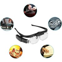 450% Magnifier Glasses With Led Light 1.5X to 2.5X Magnifying Glasses with 3 Detachable Lenses for Reading ,observing, soldering