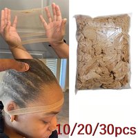 50Pcs HD Wig Caps High Quality Transparent HD Hair Nets Weave Nylon Stretchy Lace Front Wig Cap for Women Men Light Brown
