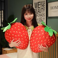 1Pcs Creative Cartoon Plush Strawberry Toy Cute Fruit Stuffed Plush Sofa Cushion Pillow Fun Sleeping Toy Gift