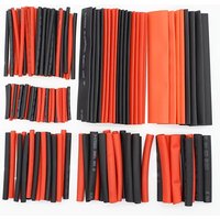 127pcs 2:1 Heat Shrink Black and Red Tubing Assortment Polyolefin Tube Car Cable Sleeving Wire Wrap Kit