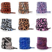 1Pair Animal Pattern Shoelaces Flat AF1/AJ Sneakers Shoe Laces Tiger/Snake/Leopard Print Shoelace for 120/140/160CM Shoestrings