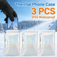 Thermal Phone Case Insulated Phone Pouch Thermal Warm Cellphone Pouch With Drawstring Outdoor Camping Phone Cover Bags Accessory