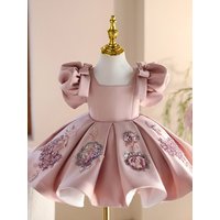 Custom Girl's High-end Dress Little Host Piano Show Dress Birthday Party Dress Flower Girl Princess Dress
