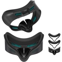 Upgrade Face Pad Cover and Facial Interface for Meta Quest 3S Accessories, Soft PU Leather & Ice Silk Cotton Face Pad Compatible