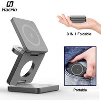 Wireless Charger for iPhone 3 in 1 Foldable Magnetic Wireless Charging Station for iPhone 15 14 13 12 Pro Max Charger Station