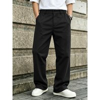 Herrenhose im lockeren, geraden Schnitt, japanischer, entspannter Stil, 3D-Schnitt & halb-elastischer Bund, natürlicher Fall zur Figurverschönerung, Ve