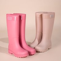 High-top rain boots, women's rain boots, lined adult outer wear, waterproof hiking boots, anti-slip shoes, durable sole