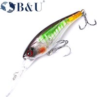 B&U Suspending Minnow 58mm Hard Lure Shad Artificial Fishing Lure Jerkbait Wobblers Bass Pike Swimbait Fishing Lures