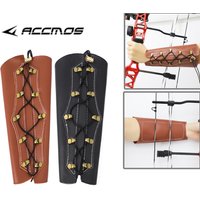 Traditional Cow Leather Archery Arm Guards with Adjustable Elastic String Cowhide Protective Gear Archery Protector Accessories