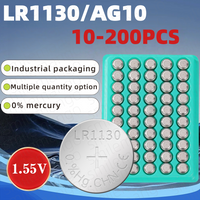 10-200PCS LR1130 Batteries LR1130 LR54 L1131 SR1130 1.55v High Capacity Button Cell Coin Battery for Watches Calculators Lasers