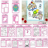 Library Card Books Story Metal Cutting Dies Clear Stamps for DIY Scrapbook Diary Decoration Template Supplies April 2026 New