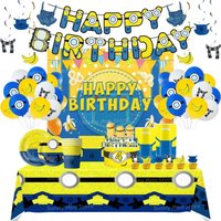 Kids Birthday Party Decoration Supplies Balloon Paper Tableware Cup Plate Tablecloth Gift Bag Baby Shower Disposable Accessories