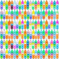 30 Stück Mini Pop Schlüsselanhänger Zappelspielzeug Push Pop Bulk Schlüsselanhänger Partygeschenke für Kinder Pop Bubble Toys Pack Jungen Mädchen Erwachsene
