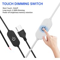 USB Switch Extension Cable 2A 1.5M DC5V/DC12-24V Touch Dimming Switch Cable for LED Strips On/Off Power Switch