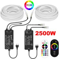 Waterproof 220V RGB Neon Light 100m 50m 30m Led Tape Light 2500W IR/RF Touch Remote Controller Led Neon Strip 5050SMD LED Ribbon