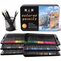 H&B Colored Pencils Set for Adult Coloring Books 24/72/120/180pcs Nontoxic Art Craft Supplies Ideal for Drawing Blending Shading