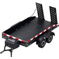 TCRC Full Metal Truck Trailer with Simulated Reflective Stickers for 1/16 1/18 1/24 RC Crawler Car Upgrades