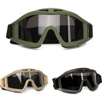 AliExpress NONE Anti Fog Tactical Goggles 3 Lens Windproof Dustproof Shooting Skiing Motorcycle Mountaineering Glasses Safe Protection Goggles